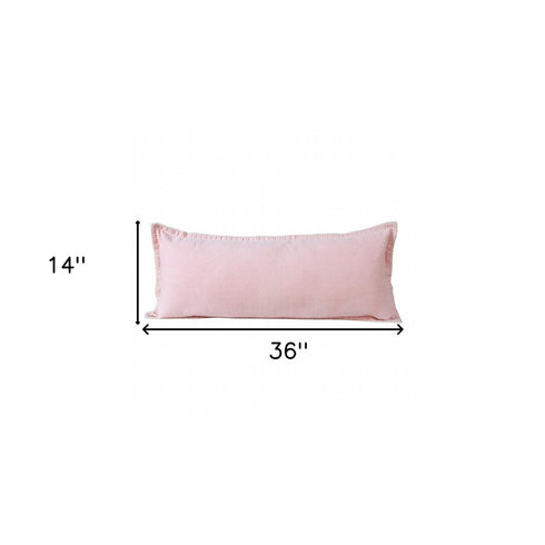 14" X 36" Light Blue 100% Cotton Zippered Pillow